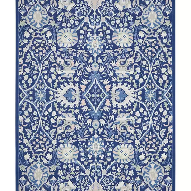 Royal Blue Floral Motif Area Rug, 8x10>Kirklands Home Store