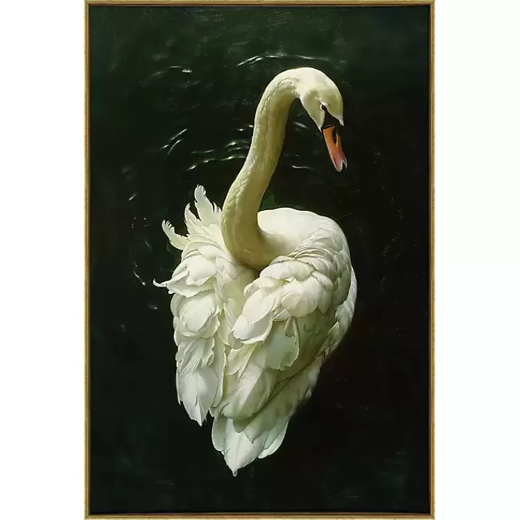 Royal Swan Framed Canvas Art Print>Kirklands Home Cheap