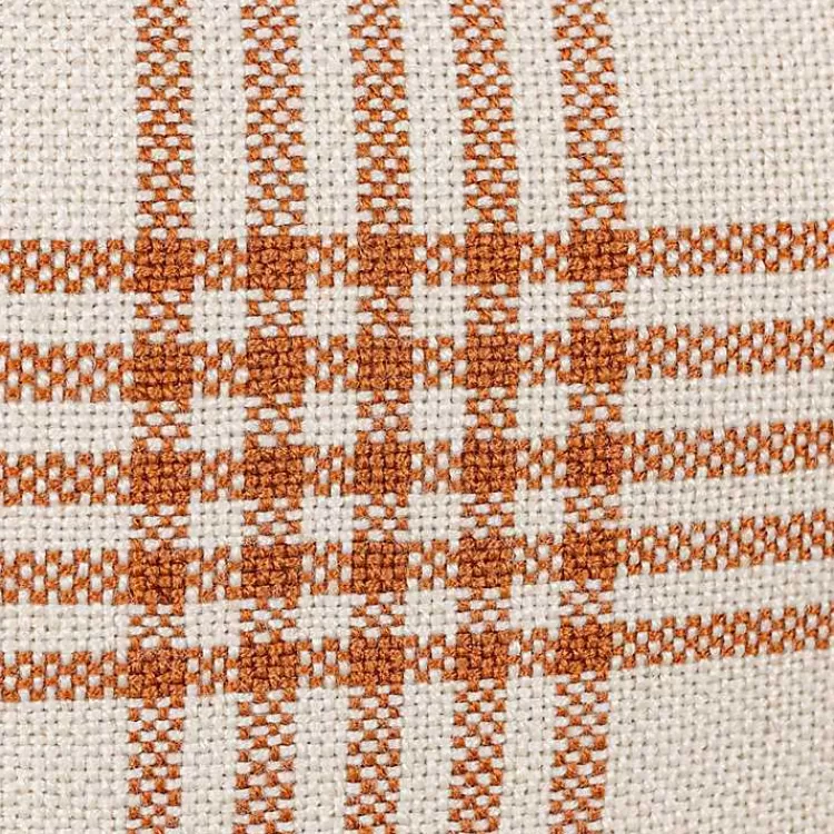 rust_plaid_tassel_indooroutdoor_pillow_4.webp Rust Plaid Tassel Indoor/Outdoor Pillow>Kirklands Home Hot