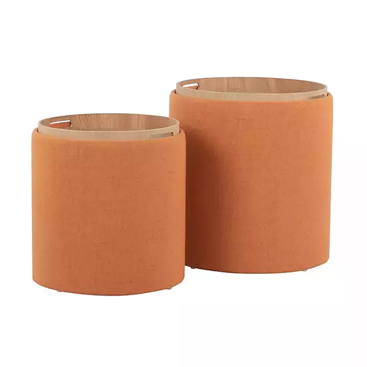 rust_upholstered_ottomans_with_tray_tops_set_of__4.webp Rust Upholstered Ottomans with Tray Tops, Set of 2>Kirklands Home Cheap