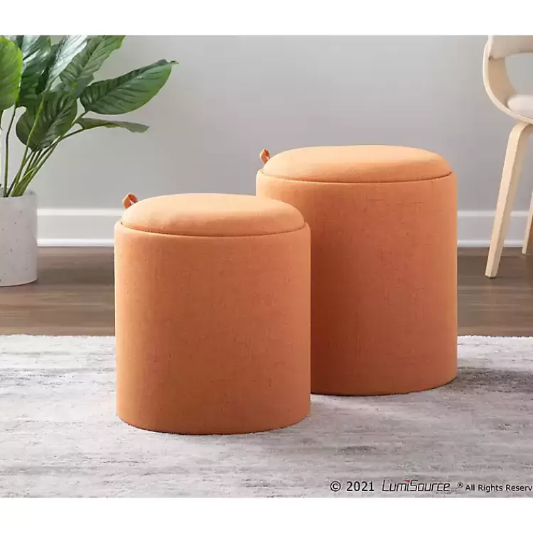 rust_upholstered_ottomans_with_tray_tops_set_of__6.webp Rust Upholstered Ottomans with Tray Tops, Set of 2>Kirklands Home Cheap