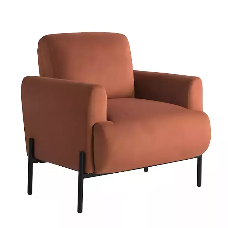 Rust Velvet Upholstered Knox Accent Chair>Kirklands Home Fashion