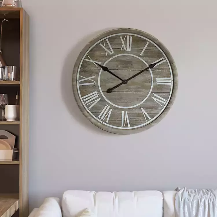 rustic_charm_wood_wall_clock_4.webp Rustic Charm Wood Wall Clock>Kirklands Home New
