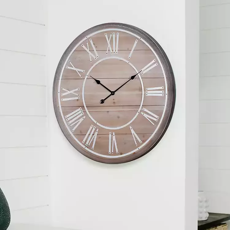 rustic_charm_wood_wall_clock_5.webp Rustic Charm Wood Wall Clock>Kirklands Home New
