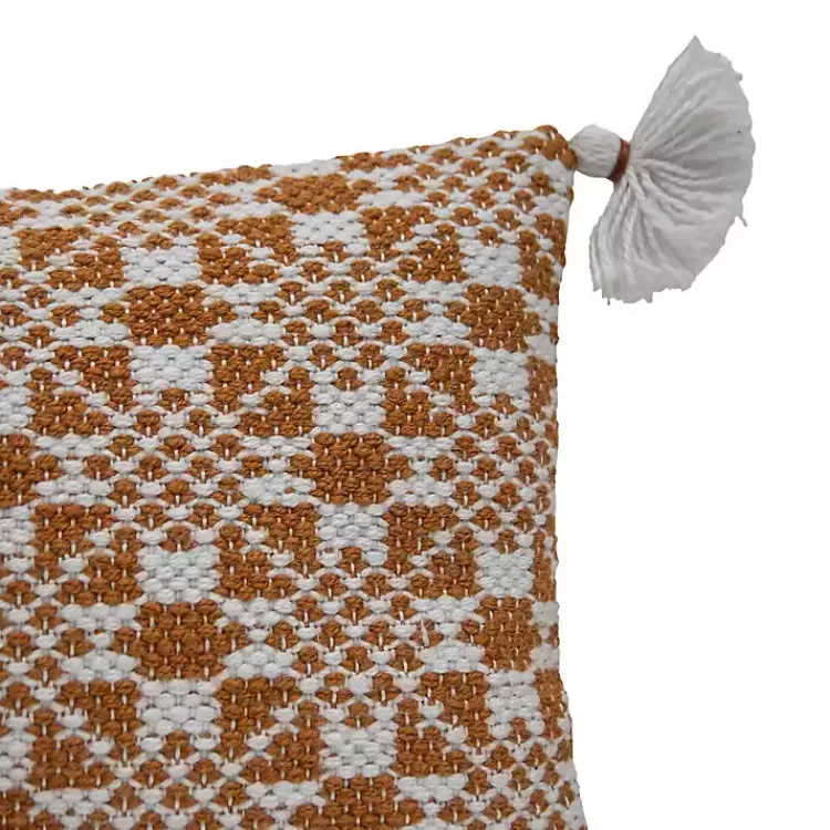 Rustic Cross Stitch Outdoor Lumbar Pillow>Kirklands Home Fashion