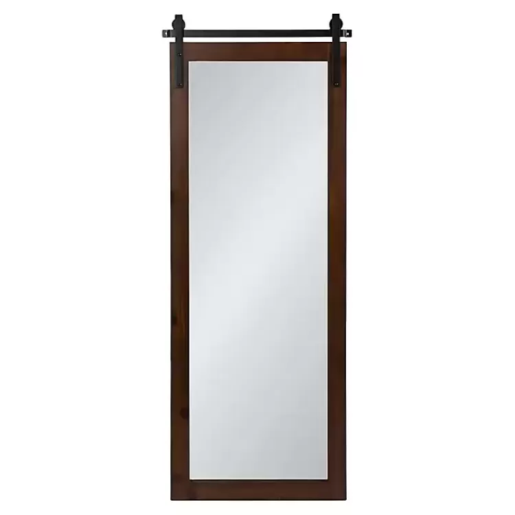 rustic_walnut_barn_door_wall_mirror_4.webp Rustic Walnut Barn Door Wall Mirror>Kirklands Home Best Sale