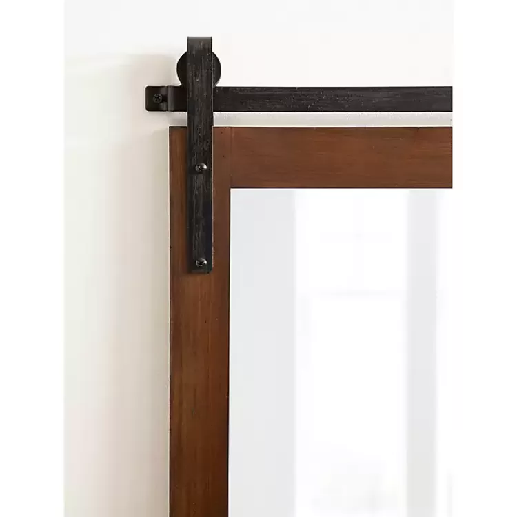 rustic_walnut_barn_door_wall_mirror_8.webp Rustic Walnut Barn Door Wall Mirror>Kirklands Home Best Sale