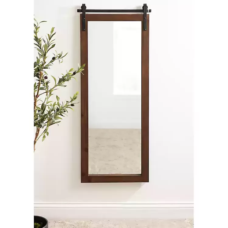 rustic_walnut_barn_door_wall_mirror_9.webp Rustic Walnut Barn Door Wall Mirror>Kirklands Home Best Sale