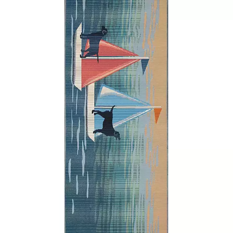 Sailboat Dogs Indoor/Outdoor Runner, 1x4>Kirklands Home Outlet
