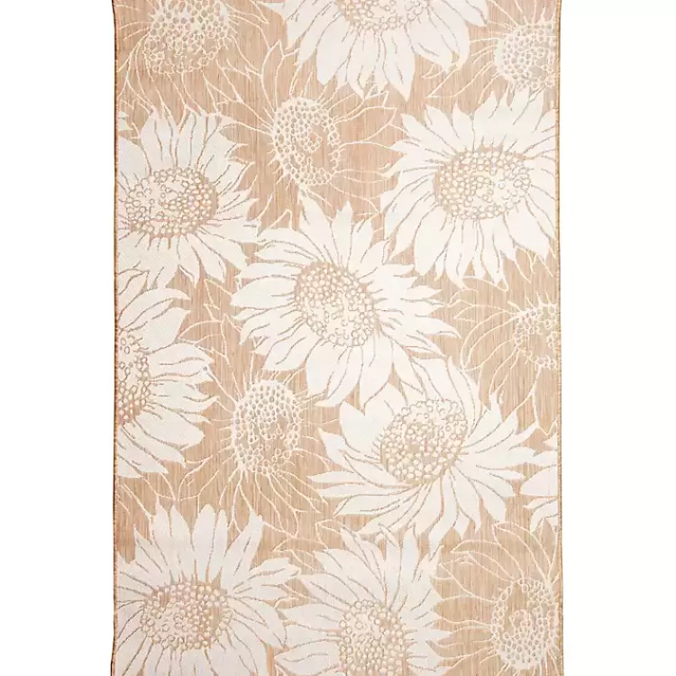 Sand Floral Blooms Outdoor Area Rug, 4x7>Kirklands Home Best
