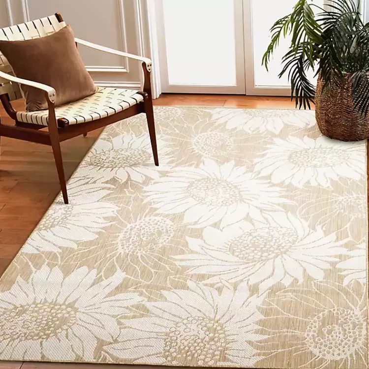 sand_floral_blooms_outdoor_area_rug_x_5.webp Sand Floral Blooms Outdoor Area Rug, 7x9>Kirklands Home Hot