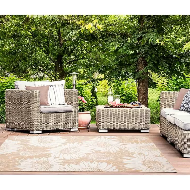 sand_floral_blooms_outdoor_area_rug_x_6.webp Sand Floral Blooms Outdoor Area Rug, 7x9>Kirklands Home Hot