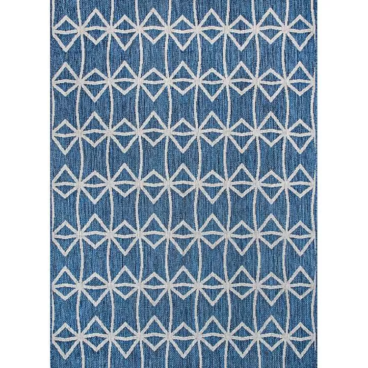 Sanford Blue Geometric Shapes Outdoor Rug, 5x8>Kirklands Home Shop