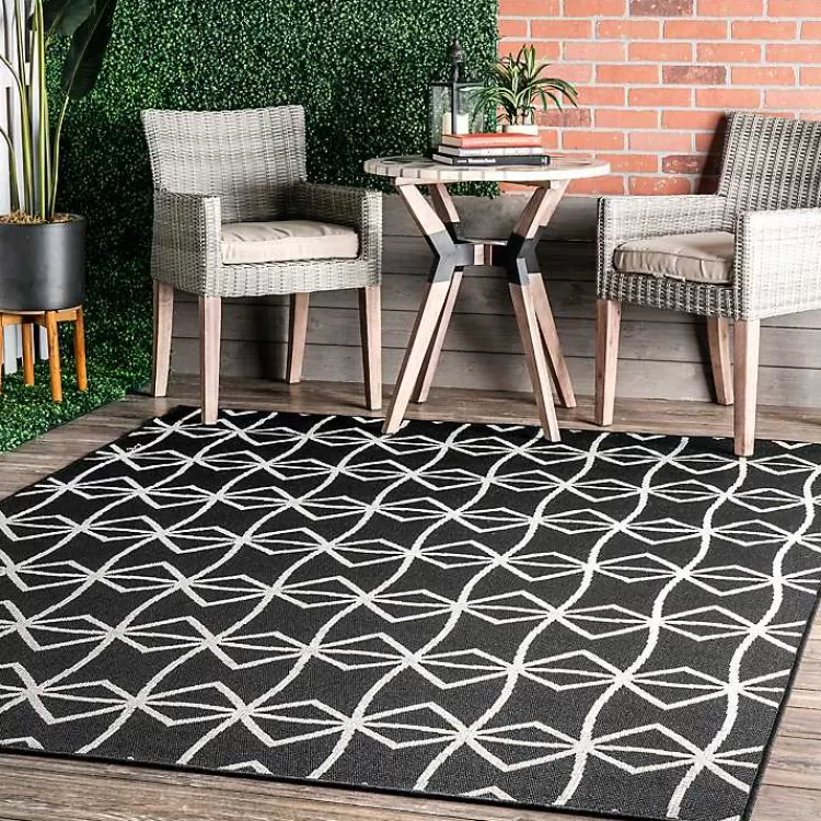 Sanford Gray Geometric Shapes Outdoor Rug, 8x10>Kirklands Home Cheap