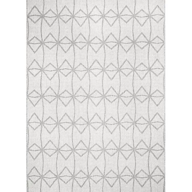 Sanford Light Gray Geometric Outdoor Rug, 8x10>Kirklands Home Cheap