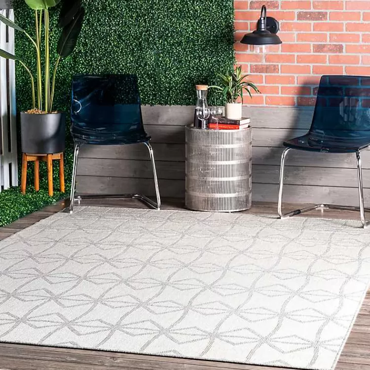 Sanford Light Geometric Outdoor Rug, 5x8>Kirklands Home Discount