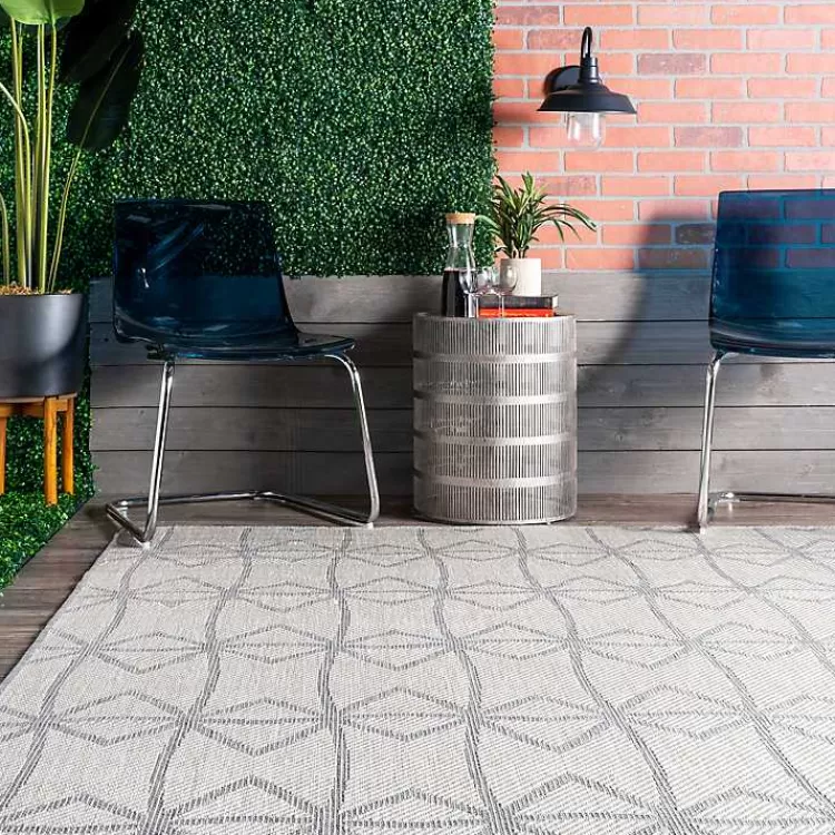 sanford_light_gray_geometric_outdoor_rug_x_2.webp Sanford Light Geometric Outdoor Rug, 5x8>Kirklands Home Discount