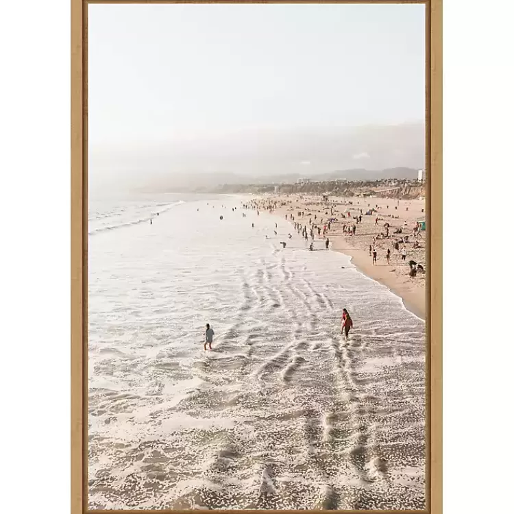 Santa Monica Beach Framed Canvas Art Print>Kirklands Home Cheap