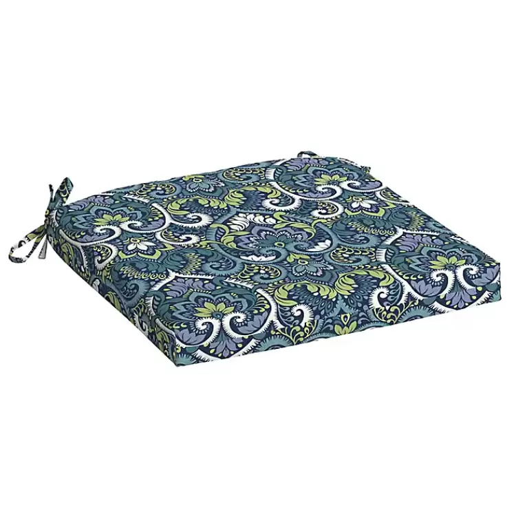 Sapphire Aurora Damask Luxe Outdoor Seat Cushion>Kirklands Home Discount