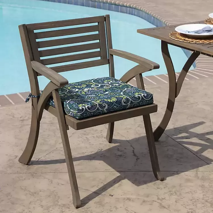 Sapphire Aurora Damask Luxe Outdoor Seat Cushion>Kirklands Home Discount