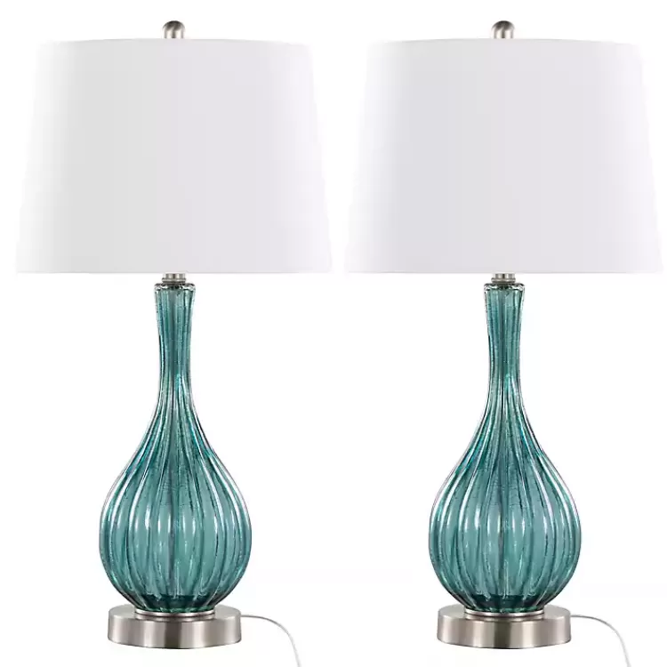 Sapphire Crackle Glass Table Lamps, Set of 2>Kirklands Home Sale