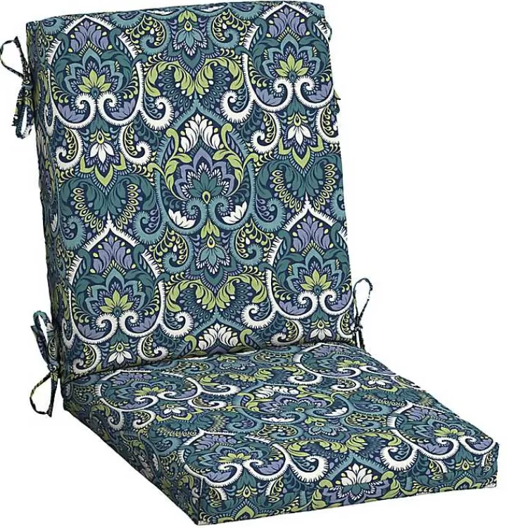 Sapphire Damask Luxe Outdoor Dining Chair Cushion>Kirklands Home Outlet