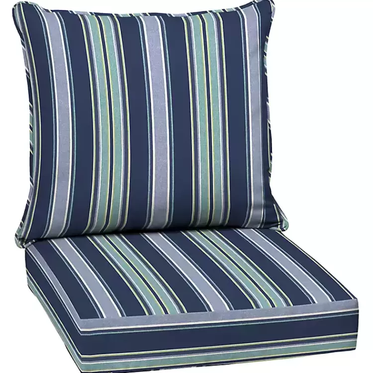 Sapphire Stripe 2-pc. Outdoor Deep Seat Cushion>Kirklands Home Best Sale