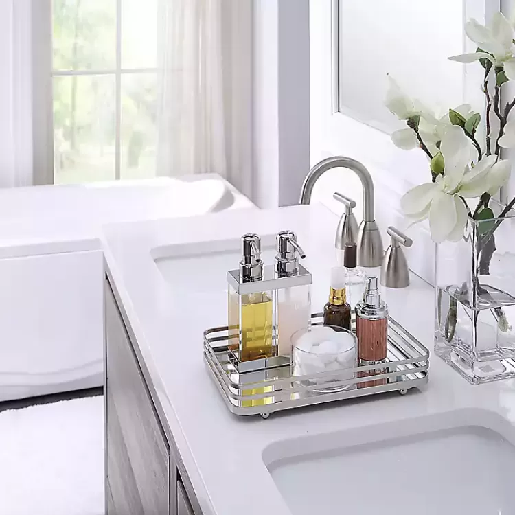 Satin Nickel Mirrored Vanity Tray>Kirklands Home Cheap