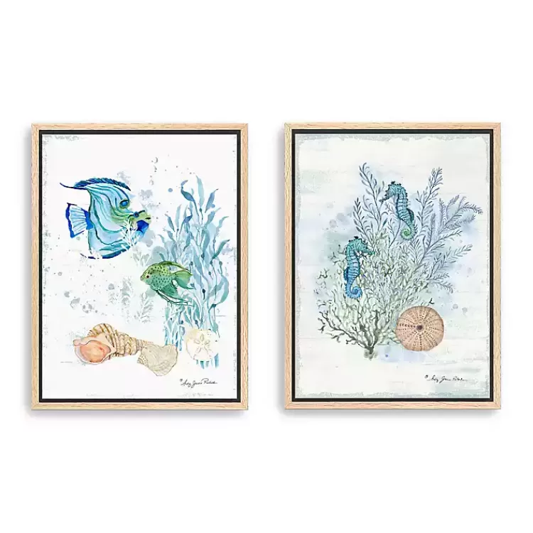 Sea Whispers Framed Canvas Art Prints, Set of 2>Kirklands Home Discount