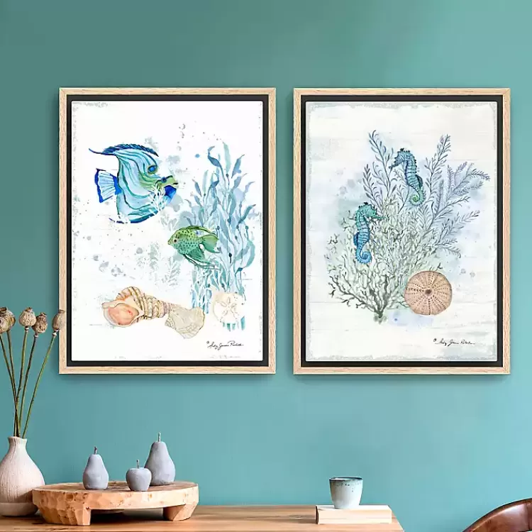 Sea Whispers Framed Canvas Art Prints, Set of 2>Kirklands Home Discount