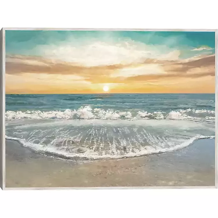 Seafoam Sunrise Framed Canvas Art Print>Kirklands Home Fashion