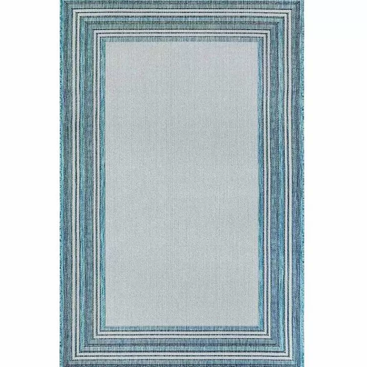 Seaglass Lined Frame Outdoor Area Rug, 6x9>Kirklands Home Sale