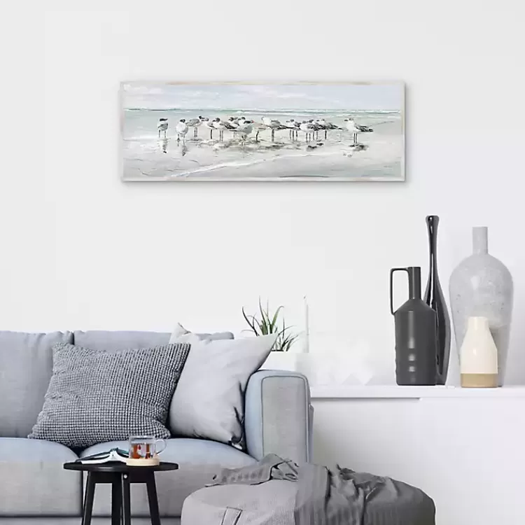 Seagull Gathering Framed Canvas Art Print>Kirklands Home Outlet