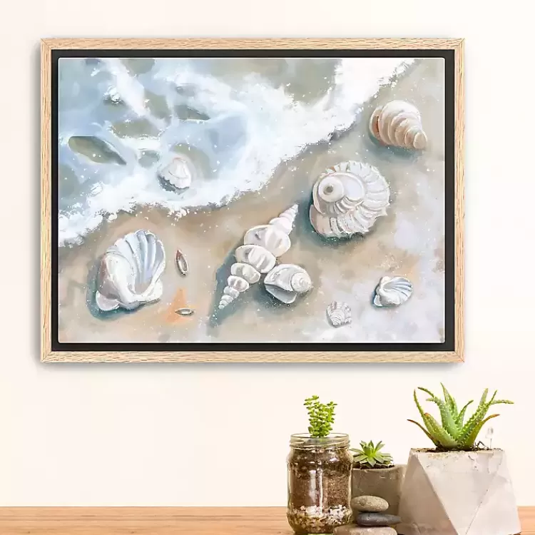 Seashells by the Seashore Framed Canvas Art Print>Kirklands Home Best Sale