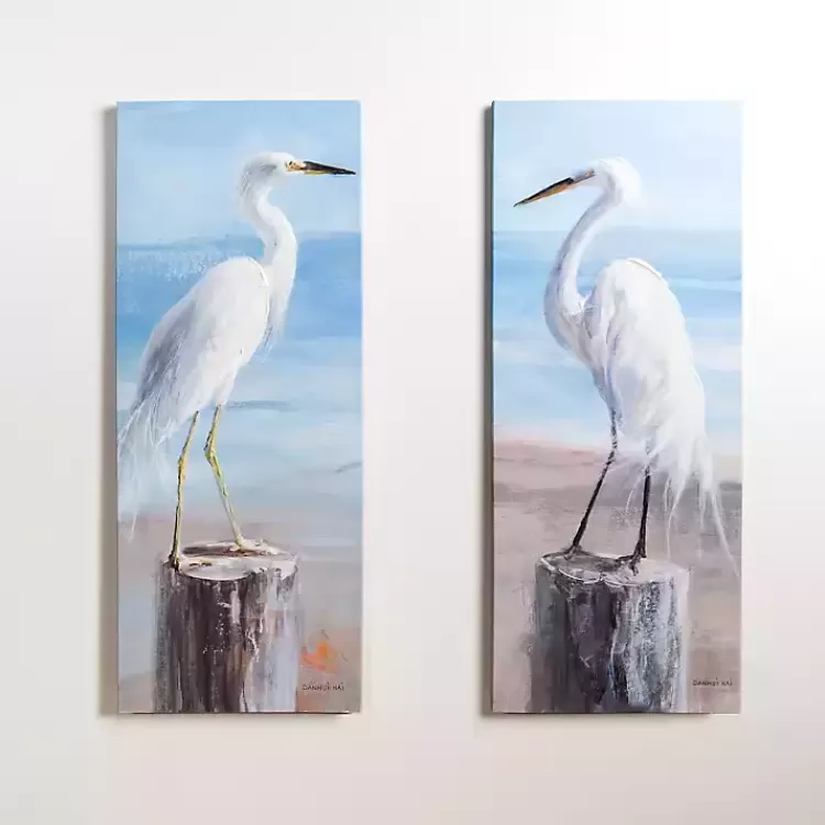 Seaside Egret Canvas Art Prints, Set of 2>Kirklands Home Hot