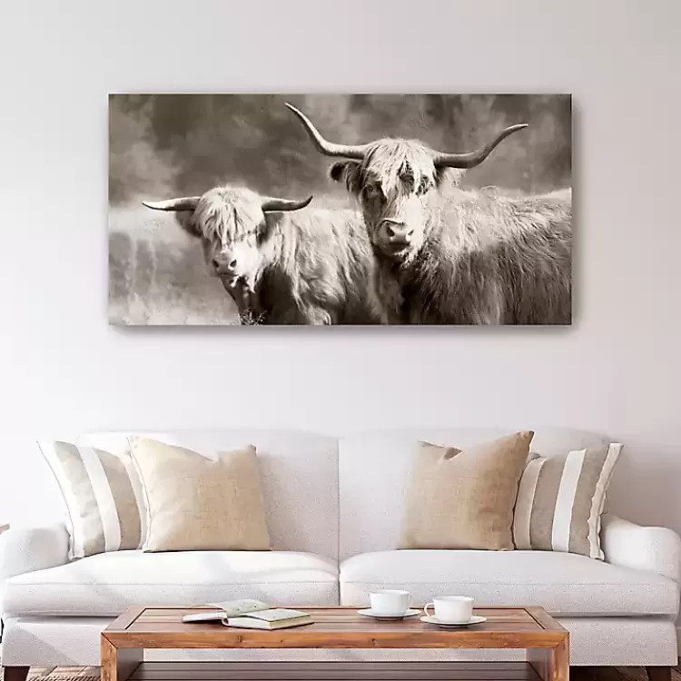 Sepia Hairy Highland Canvas Art Print>Kirklands Home Outlet