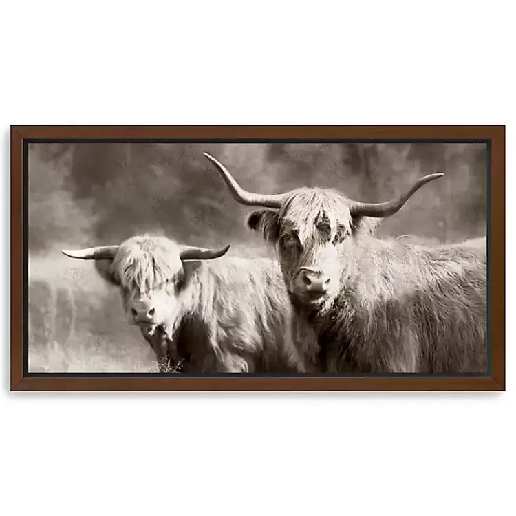 Sepia Hairy Highland Framed Canvas Art Print>Kirklands Home Sale