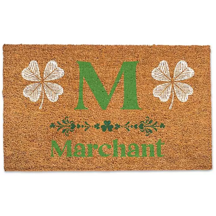 Shamrock Personalized Monogram Coir Doormat>Kirklands Home Best