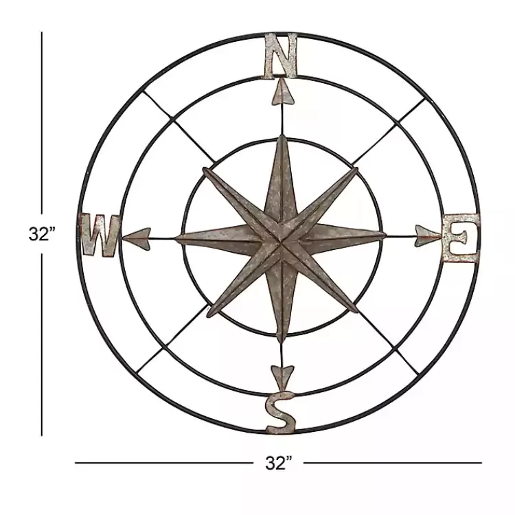 silver_compass_rose_outdoor_plaque_7.webp Compass Rose Outdoor Plaque>Kirklands Home Hot
