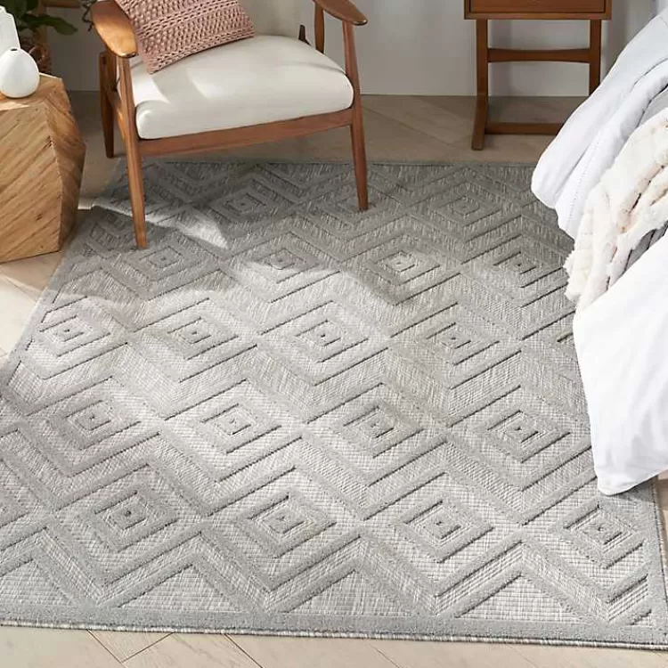 silver_gray_diamond_indooroutdoor_area_rug_x_4.webp Gray Diamond Indoor/Outdoor Area Rug, 4x6>Kirklands Home Best