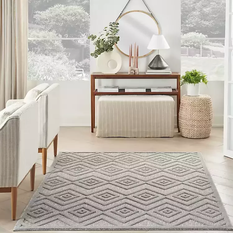 silver_gray_diamond_indooroutdoor_area_rug_x_7.webp Gray Diamond Indoor/Outdoor Area Rug, 4x6>Kirklands Home Best