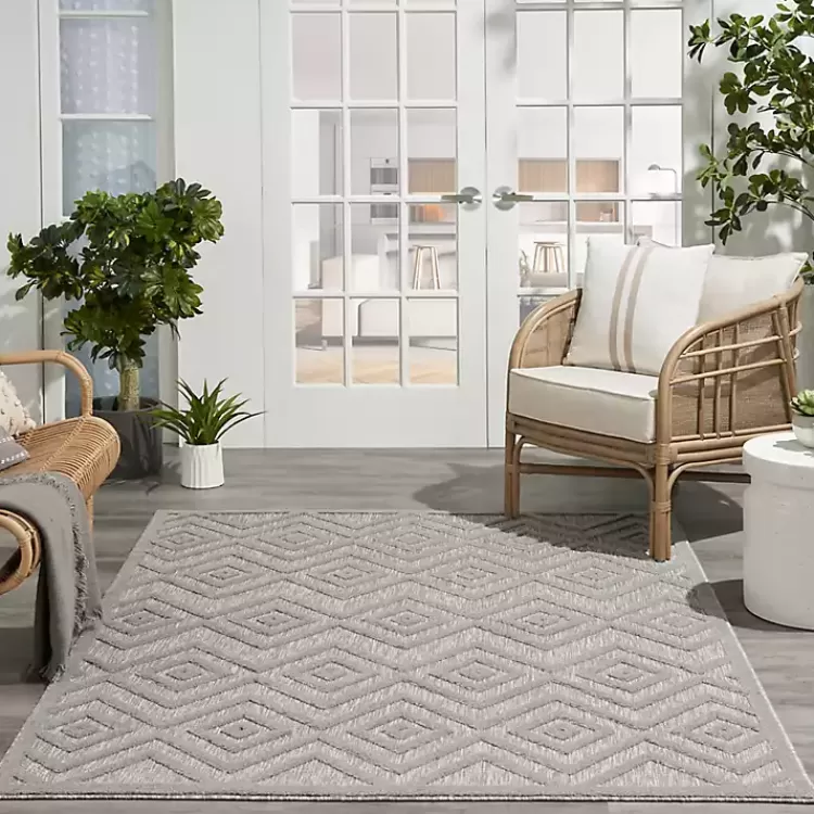 silver_gray_diamond_indooroutdoor_area_rug_x_8.webp Gray Diamond Indoor/Outdoor Area Rug, 4x6>Kirklands Home Best