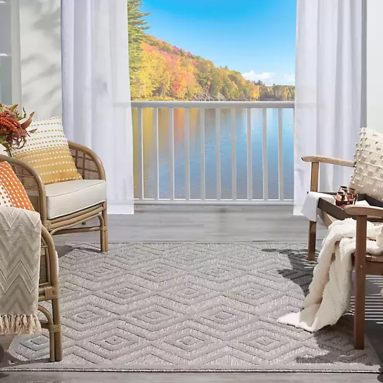 silver_gray_diamond_indooroutdoor_area_rug_x_9.webp Gray Diamond Indoor/Outdoor Area Rug, 4x6>Kirklands Home Best