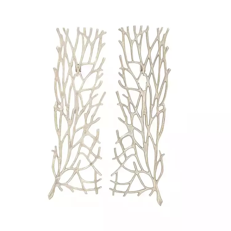 Metal Coral Panel Wall Plaques, Set of 2>Kirklands Home Fashion