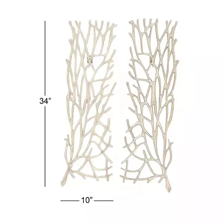 Metal Coral Panel Wall Plaques, Set of 2>Kirklands Home Fashion