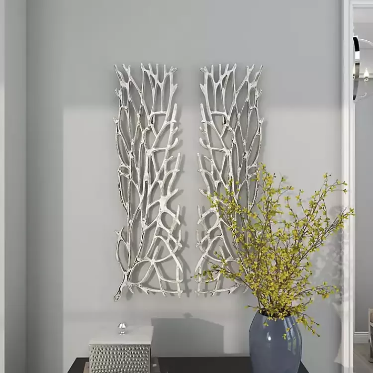 Metal Coral Panel Wall Plaques, Set of 2>Kirklands Home Fashion