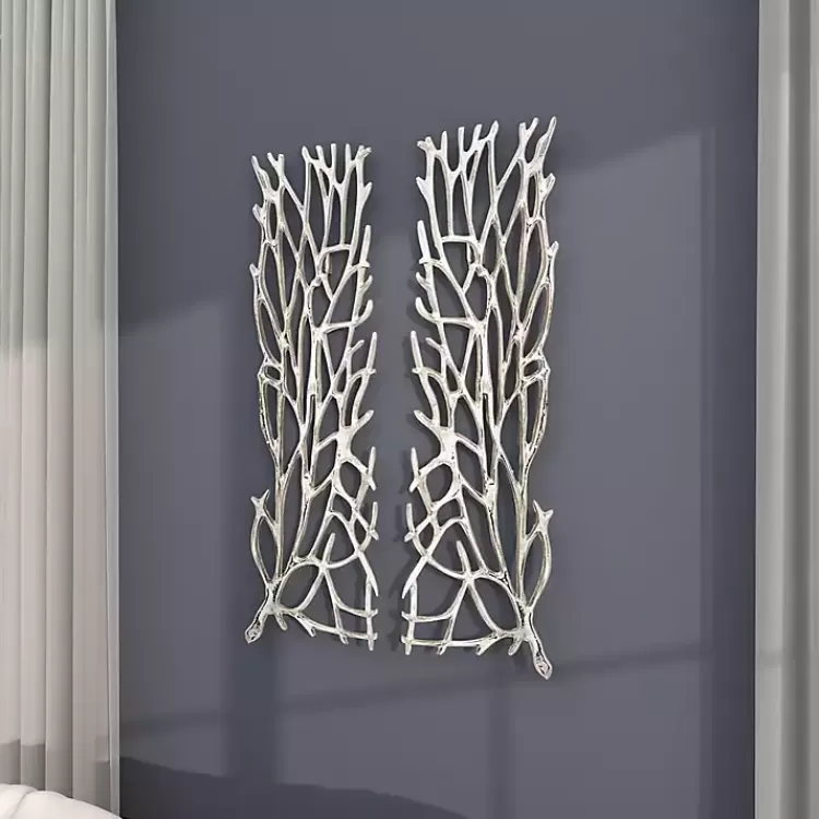 Metal Coral Panel Wall Plaques, Set of 2>Kirklands Home Fashion