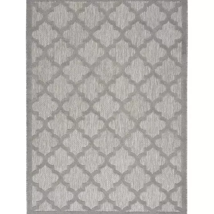 Silver Trellis Indoor/Outdoor Area Rug, 5x7>Kirklands Home Cheap