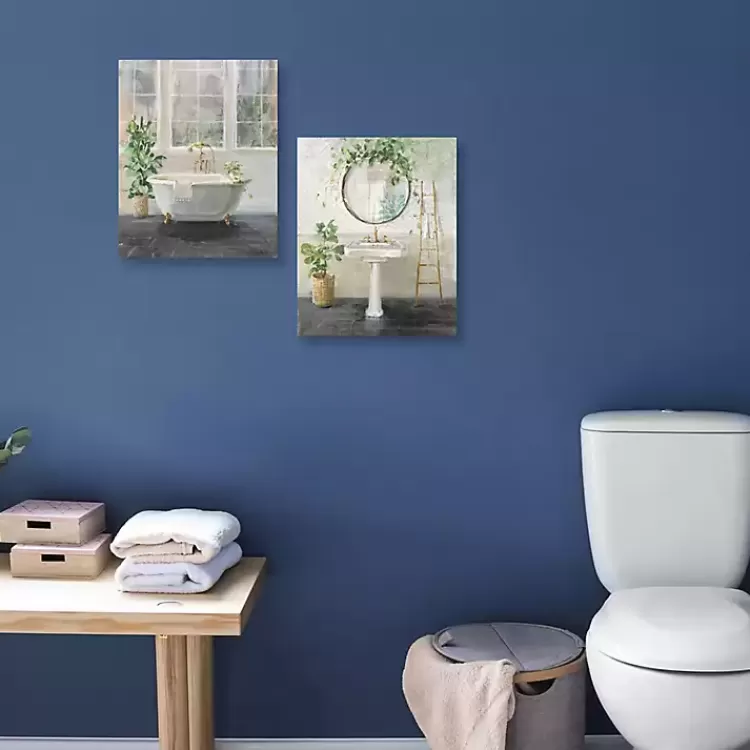 Simple Pleasures Bath Canvas Art Prints, Set of 2>Kirklands Home Clearance