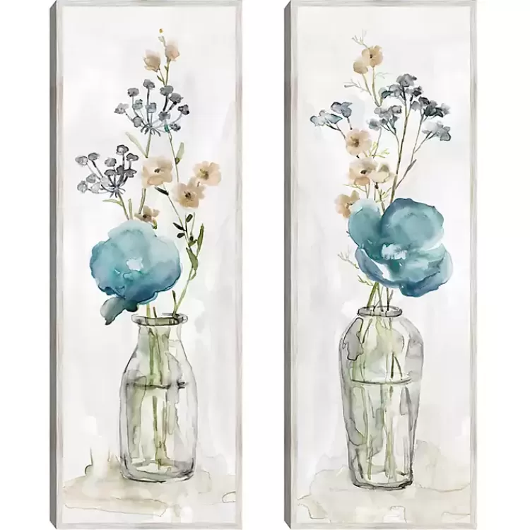 Simply Blue Framed Canvas Art Prints, Set of 2>Kirklands Home Flash Sale